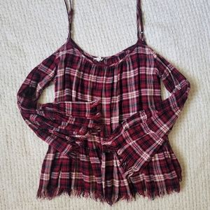 Plaid Ruffle Top